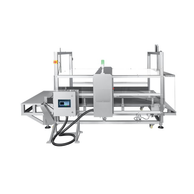 Detector de metais com quatro tampas transparentes para produtos eletrônicos