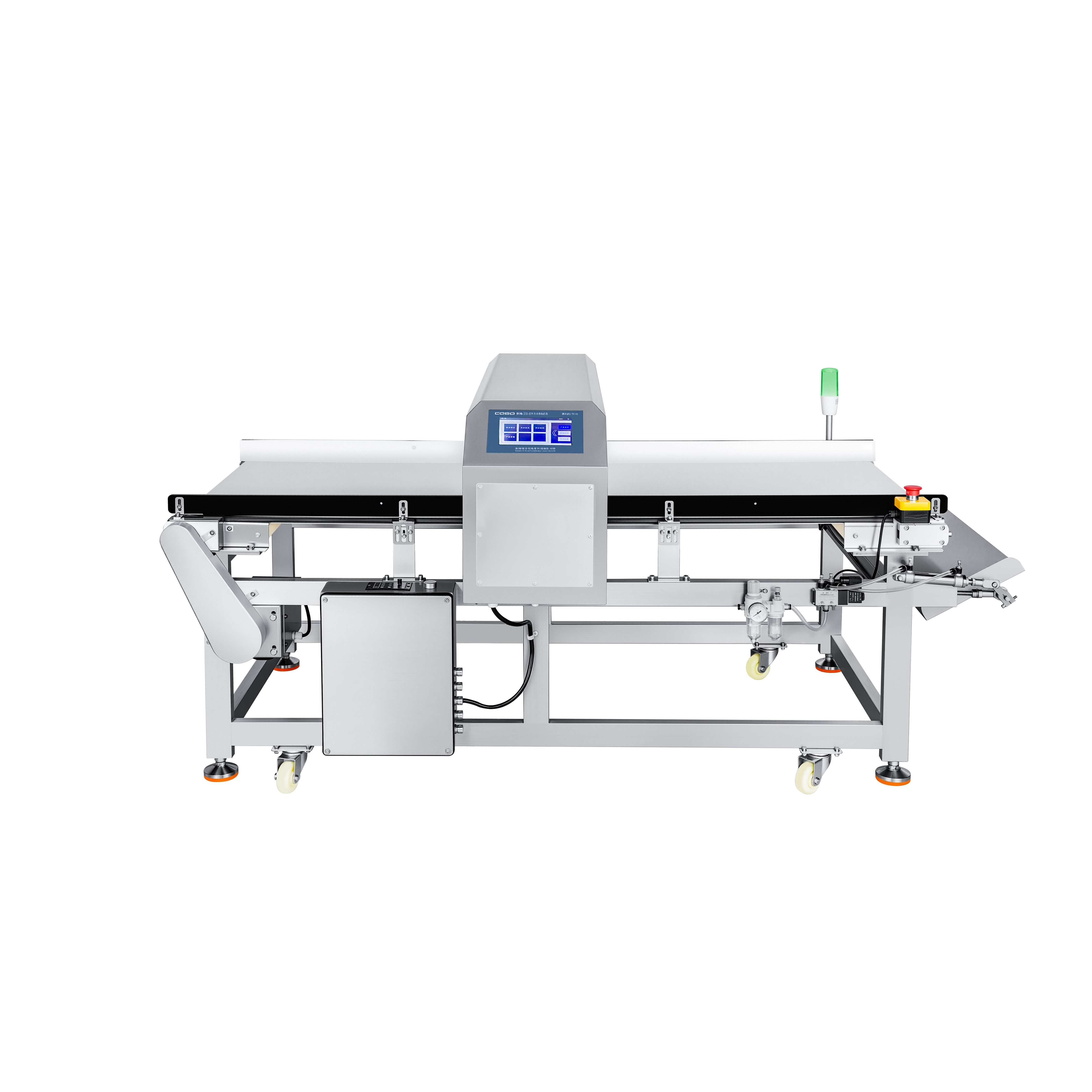 Detector de metais com rejeição de flap para materiais a granel
